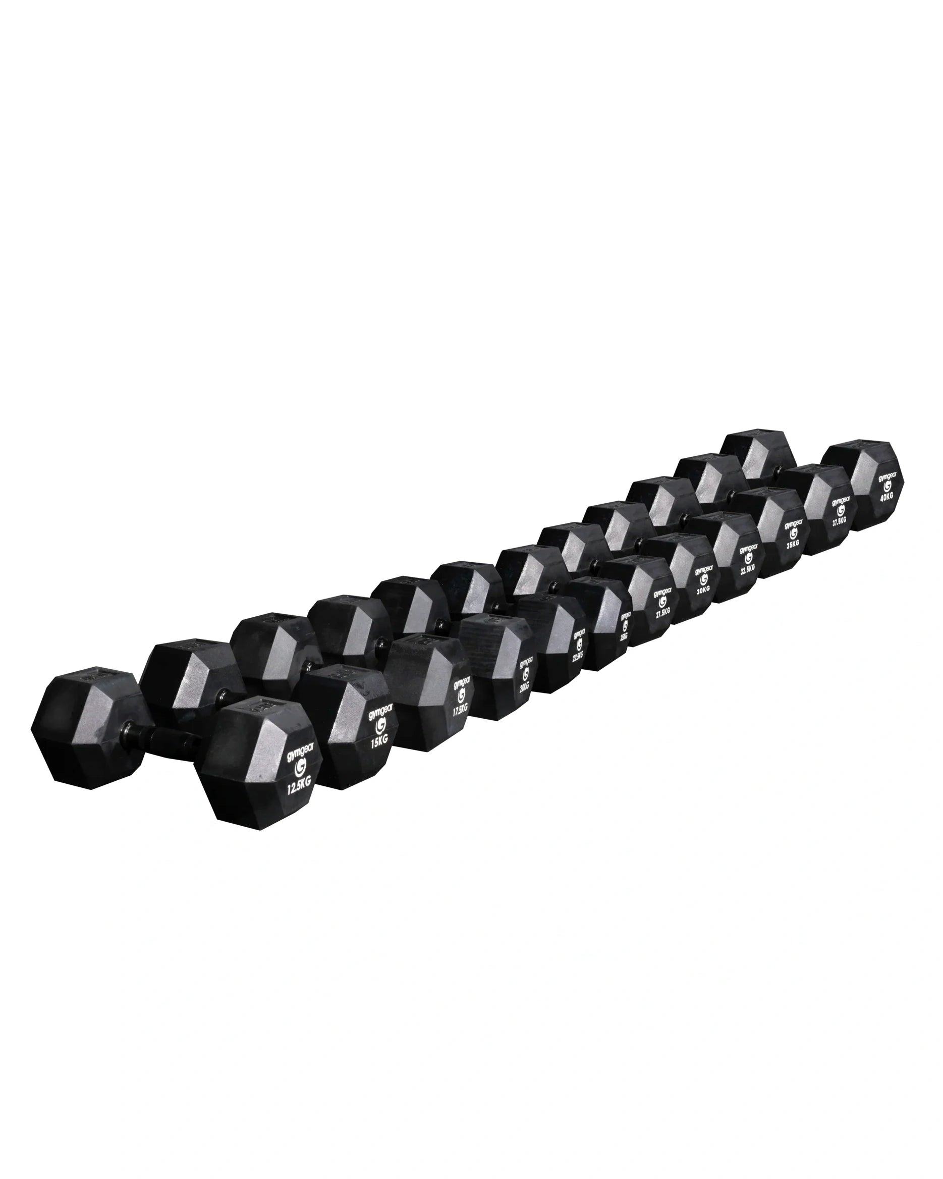 Rubber Hex Dumbbells (Black Handles) - Image 7