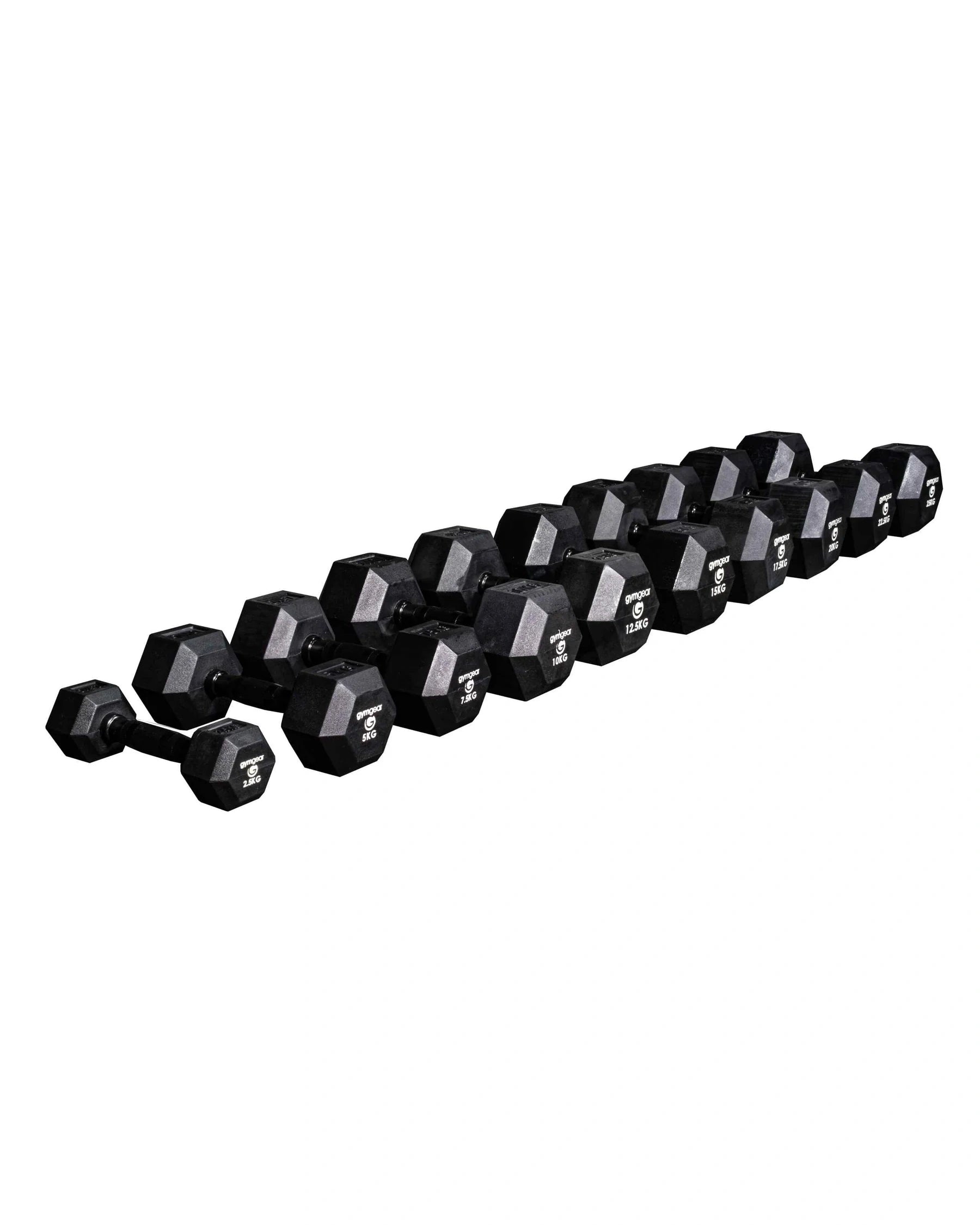 Rubber Hex Dumbbells (Black Handles) - Image 4