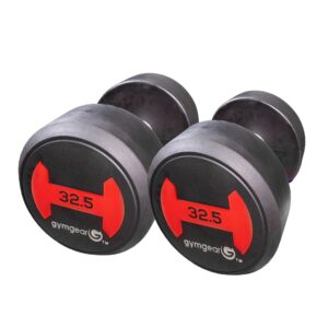 32.5kg Rubber Dumbbells Pair