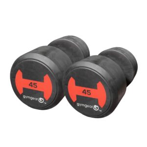 45kg Rubber Dumbbells Pair