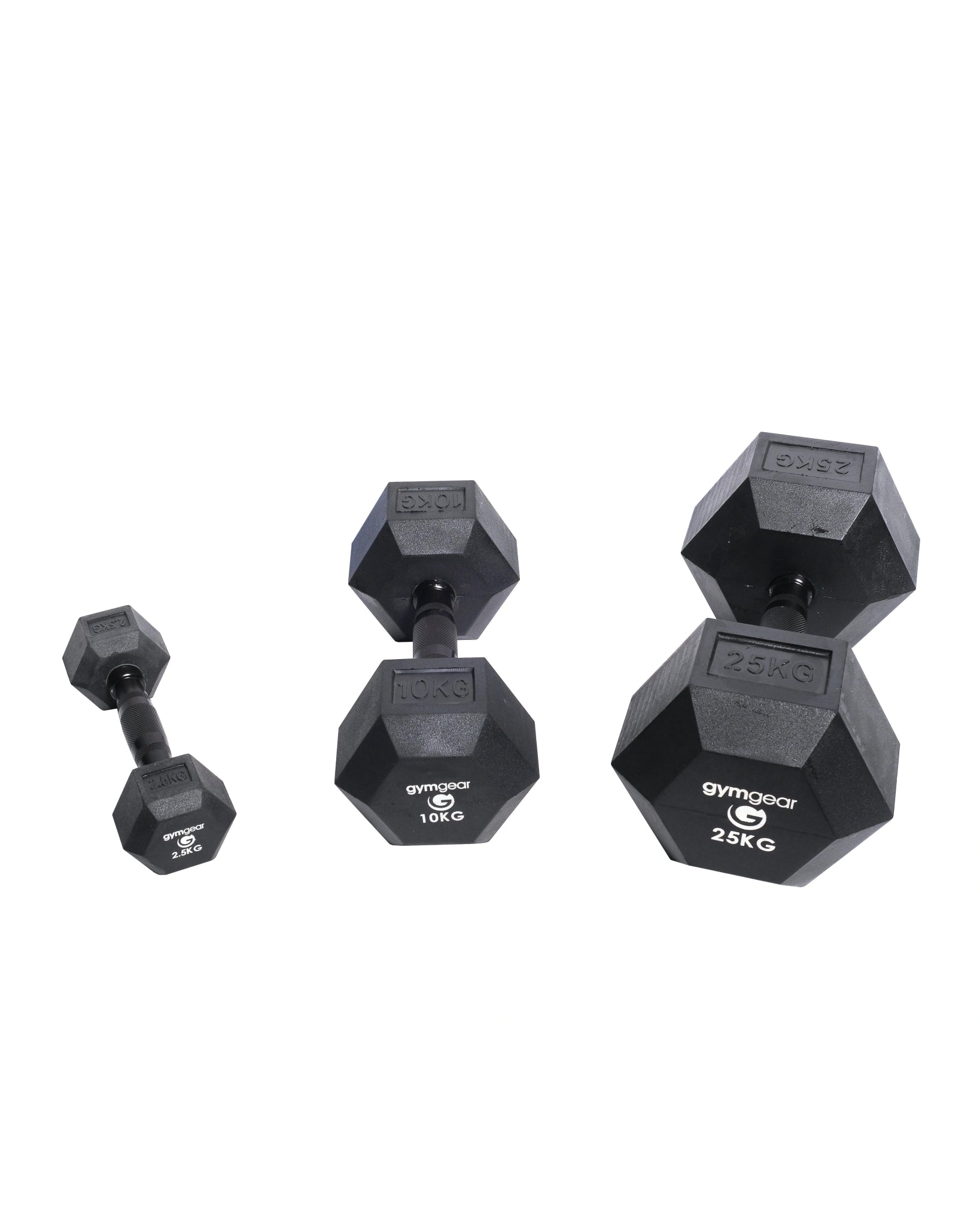 Rubber Hex Dumbbells (Black Handles) - Image 6