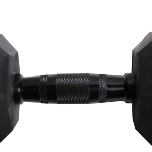 Rubber Hex Dumbbells (Black Handles)