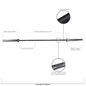 Standard 7ft Olympic Bar (Black)